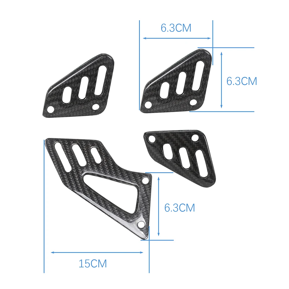 MOTO4U Carbon Fiber Heel Plates Foot Heel Guard Plates Motorcycle Accessories Kit Footrest For Aprilia RSV4 2022 Tuono 2022