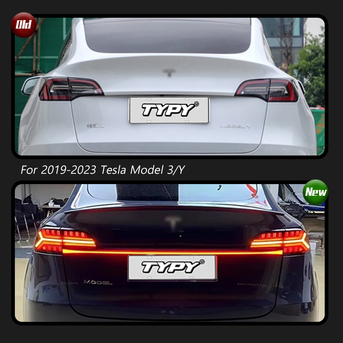 TYPY Car Tail Lights For Tesla Model 3 Y 2019-2023  Through The Taillight Modified Plug And Play Car Accessories