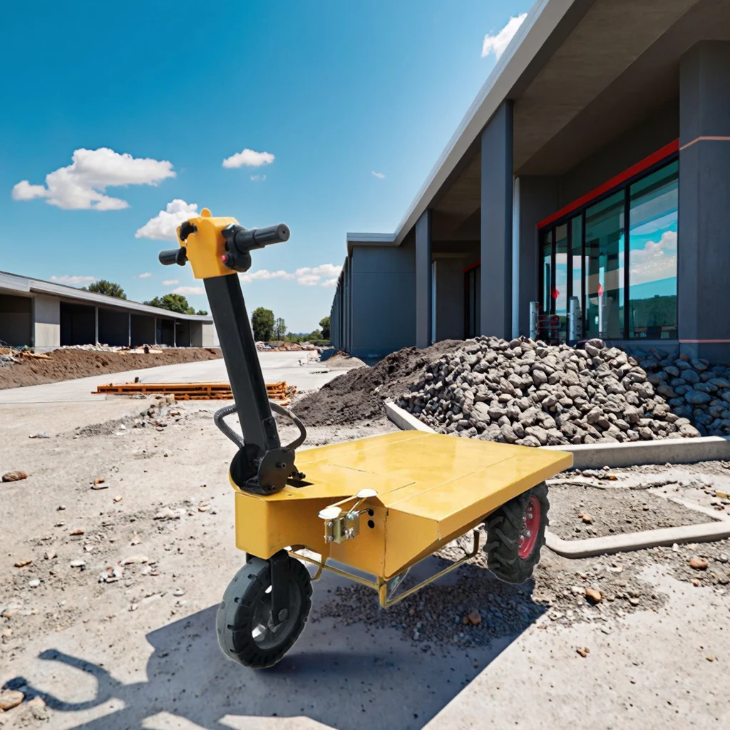 500kg Electric Hand-propelled Truck Small Flat Car Labor-saving Machine Transport Vehicle for Construction Site Use Pro