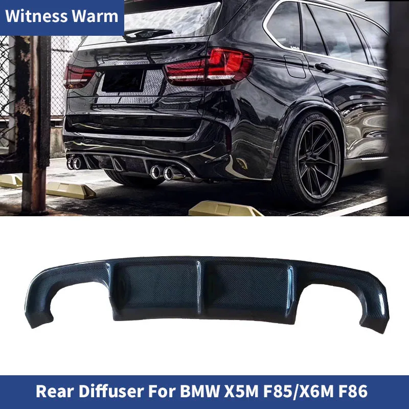 for Bmw F85 X5m F86 X6m 2015 - 2018 Carbon Fiber Frp Body Kits Rear Diffuser Bumper Lip Spoiler