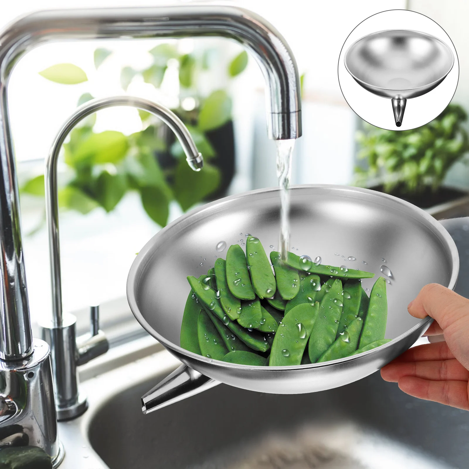 

Wear Resistant Drain Basket Multi Function Storage Basket Large Capacity Kitchen Strainer Bowl Easy Clean Convenient