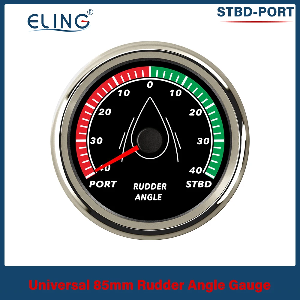 ELING Waterproof 52mm 85mm Boat Yacht Rudder Angle Indicator Gauge Rudder 0-190ohm With Red Backlight 9-32V for Ship Boat Yacht