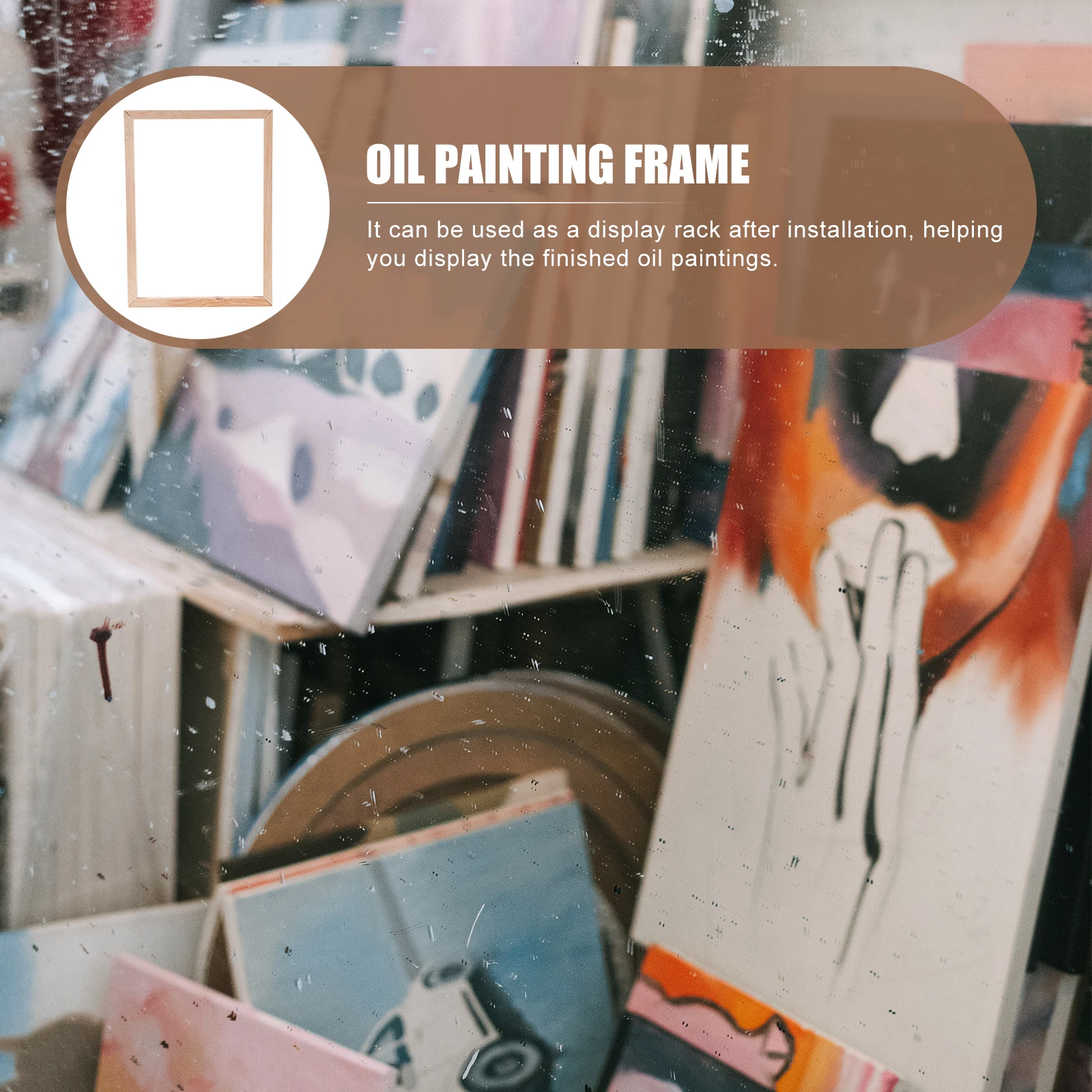 

1Set Solid Wooden Frame DIY Oil Painting Canvas Stretcher Bars Easy Install No Burrs Practical Display Rack Oil Painting Frame