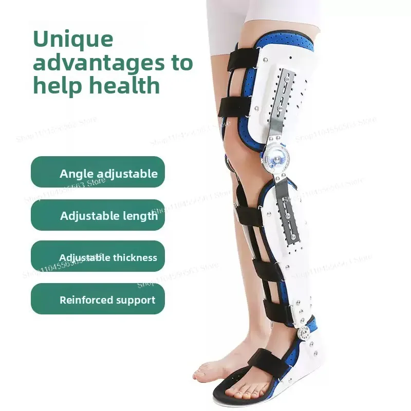 Adjustable Hinged Knee Brace Orthopedic Joint Support, Locked in Extension