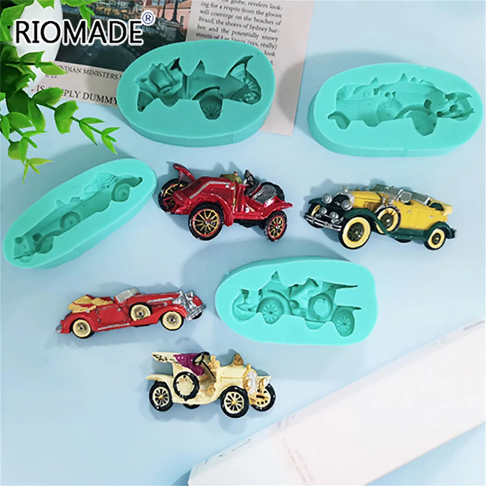 10 Style Vintage Car Silicone Fondant Molds Cake Decorating Tools Chocolate Polymer Clay Sugar Craft Kitchen Baking Mould