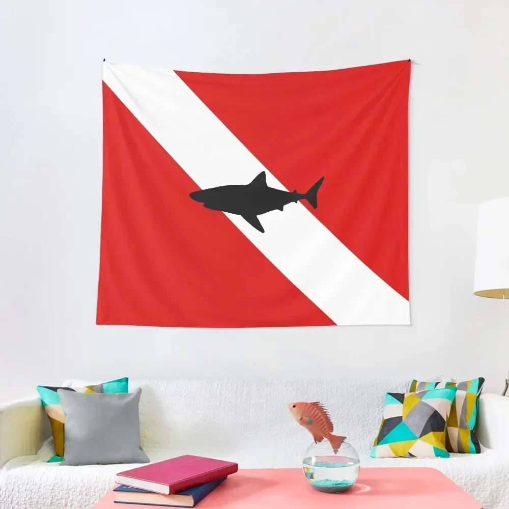 

Diving Flag Shark Tapestry House Decorations Home Decoration Decoration For Rooms Decorations For Room Tapestry