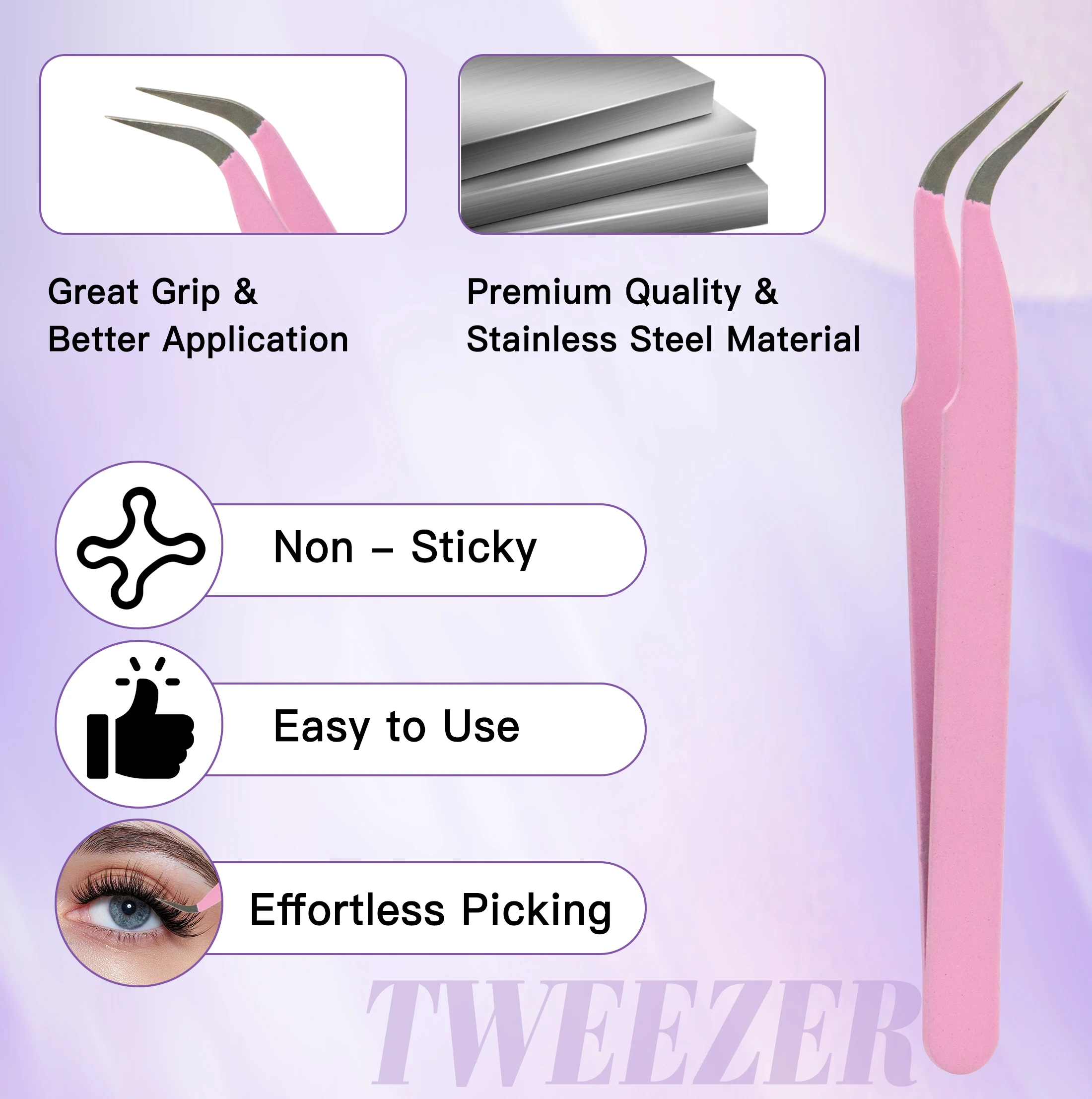 أداة مكياج غراء تمديد الرموش 2 في 1 مجموعة لاصقة طويلة الأمد مع ملاقط وفرشاة لمجموعات الرموش ذاتية الصنع #5