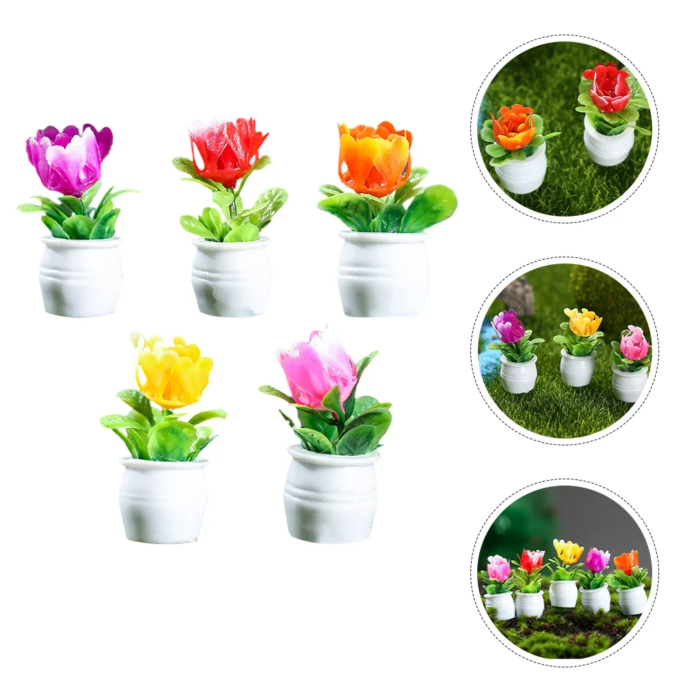 

Dollhouse Accessories Plant Flowerpot Ornament Decorate Resin Miniature Decoration