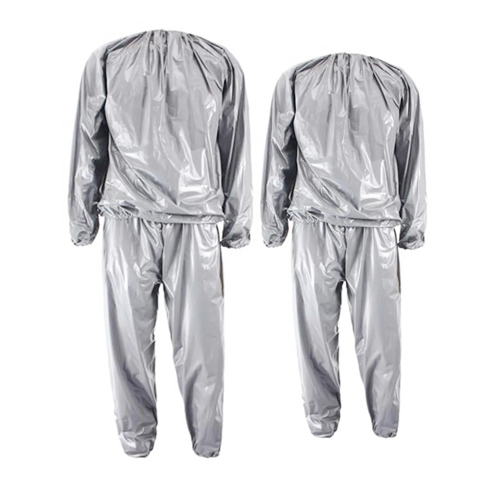 

P5-2X Heavy Duty Fitness Weight Loss Sweat Sauna Suit Exercise Gym Anti-Rip Silver XXL & 4XL