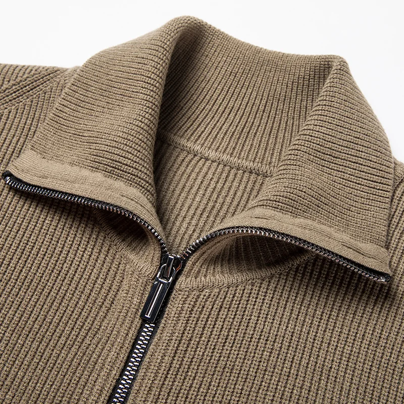 Autumn Winter Sweater Men's Jacket Zipper Collar Thickened Cardigan Men's Top