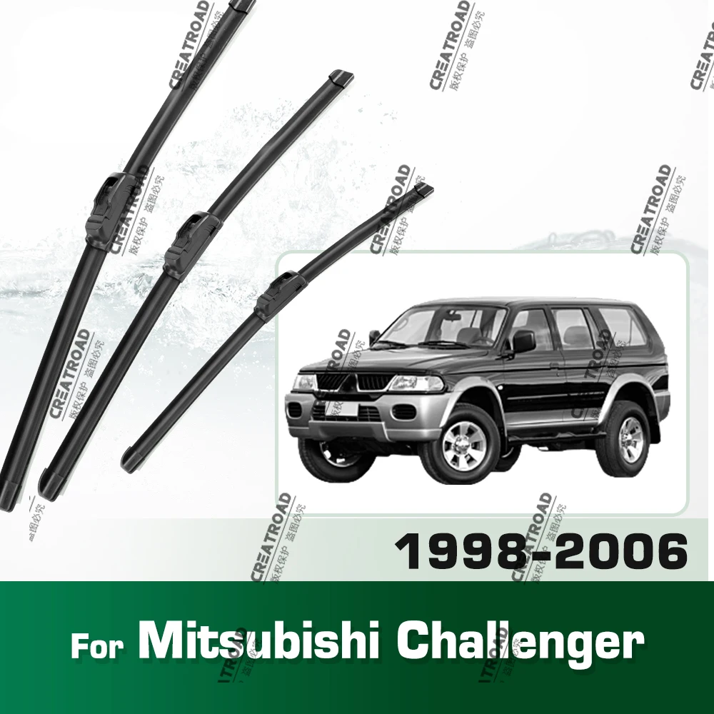 Für Mitsubishi Challenger PA 1998-2006 1999 2000 Scheibenwischer Vorne & Hinten Wischerblätter Windschutzscheibe Fensterbürsten 19"+19"+17"
