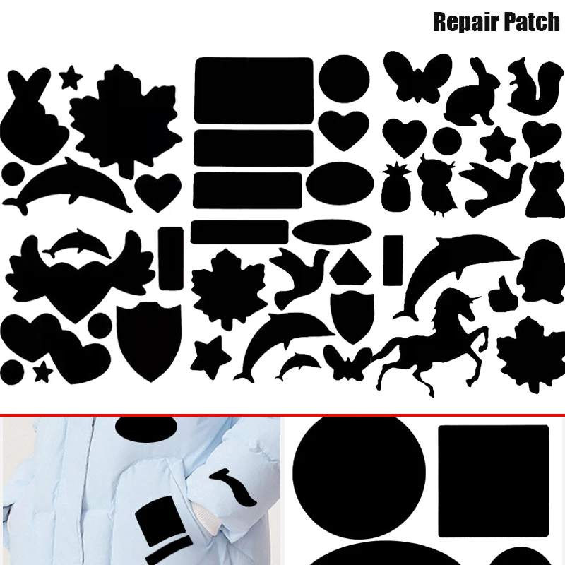 

Universal Black Self-Adhesive Fabric Repair Patch (2-Piece) – No-Cut Instant Fix For Down Jackets & Coats
