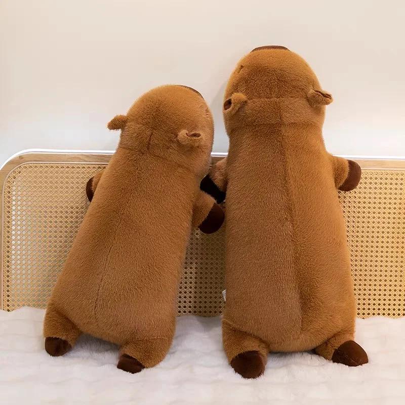 Kawaii كابيبارا ألعاب من نسيج مخملي محشوة كابيبارا رقيق دمية طويلة النوم مخدة ناعمة وسادة أريكة قيلولة النوم لعب للمدرسة عيد الميلاد