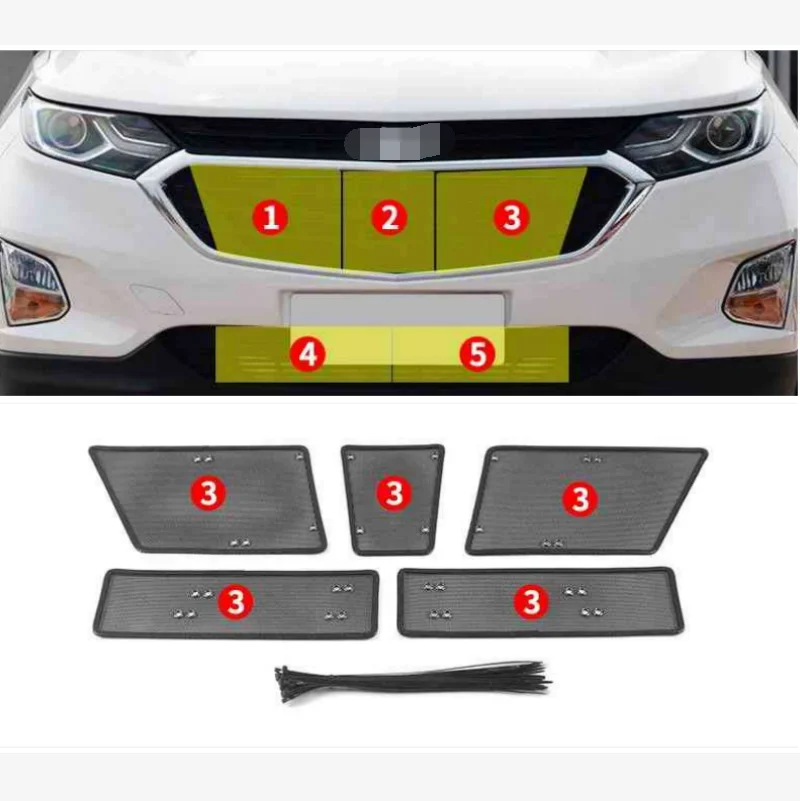 

For Chevrolet Equinox 2017 2018 2019 2020 Accessories Mesh Grille Grill Insert Net Anti-mosquito Dust Cover Trim Bumper Plate