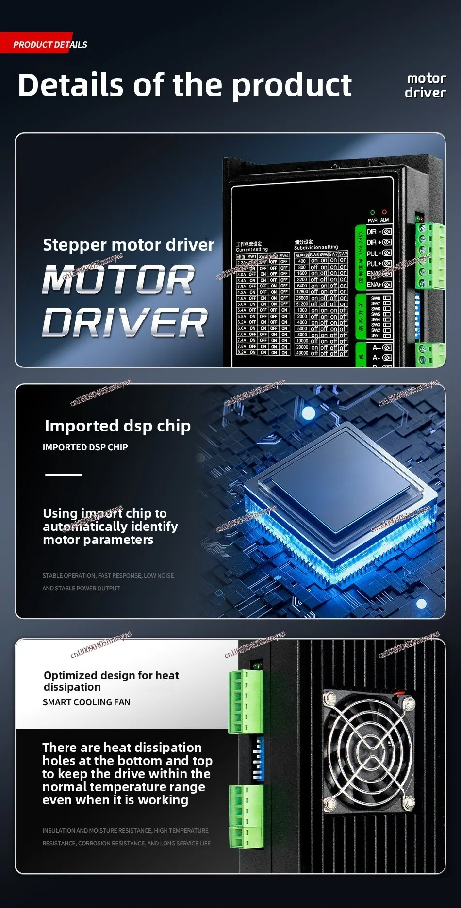 ST8 Driver 57/86 Stepper Motor Driver DSP Digital Dual Pulse Driver Suitable for Dispensing Machine