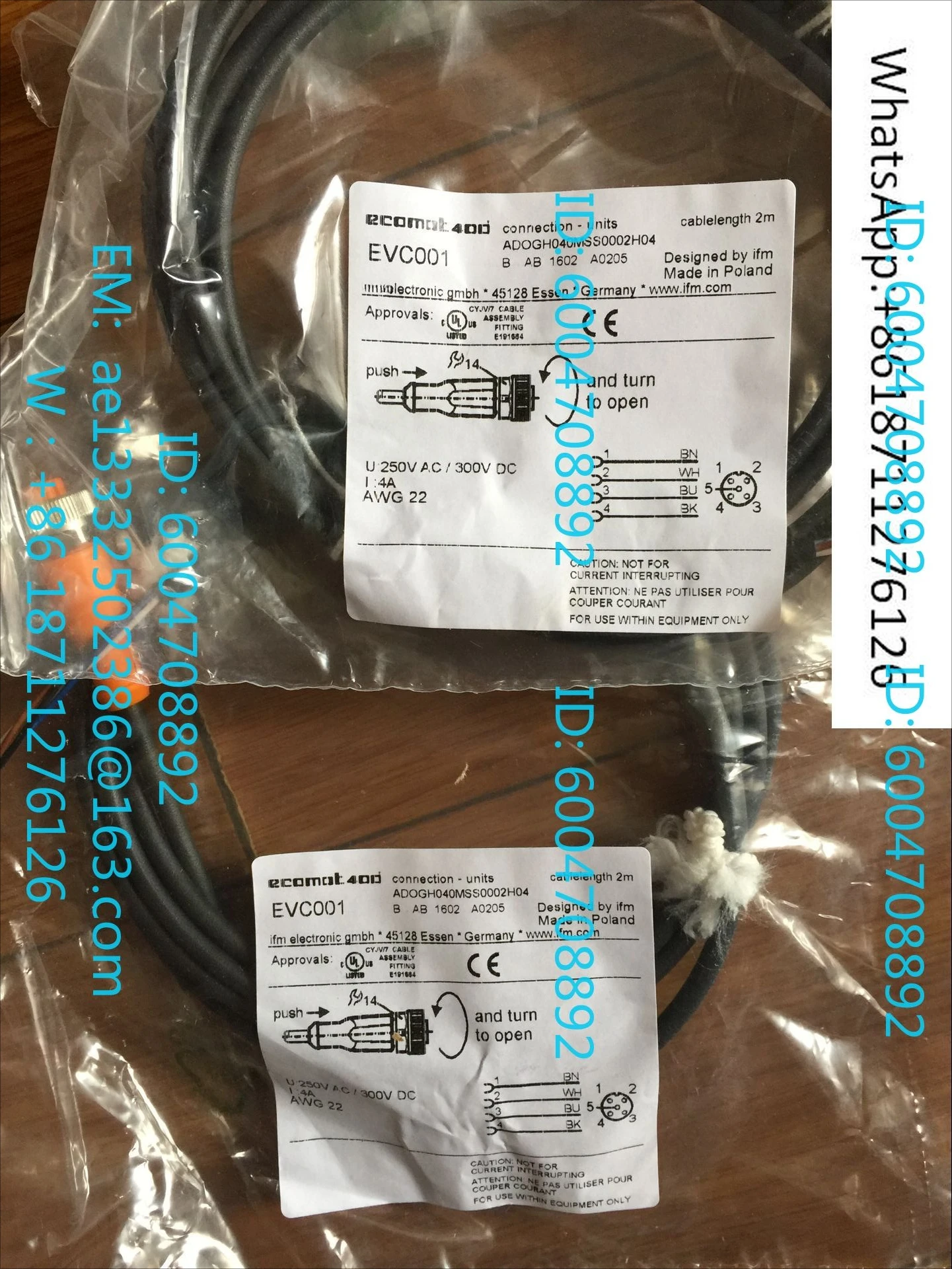 Set of 6 Network Patch Cables EVC004 EVC003 EVC001 EVC005 EVC002 EVC006 Various Colors Unbranded Cat6 100m Length