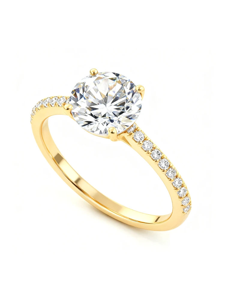 

Brilliant 2 Carat Round Moissanite Diamond Rings For Women 925 Sterling Silver Anniversary Wedding Luxury Fine Jewelry