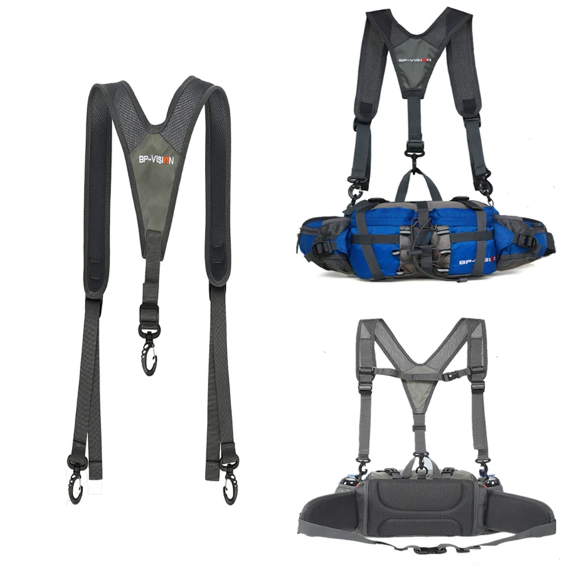 Correa de senderismo ergonómica con oso trasero, correas transpirables de poliamida para correr, hebilla ajustable, accesorios de Camping al aire libre