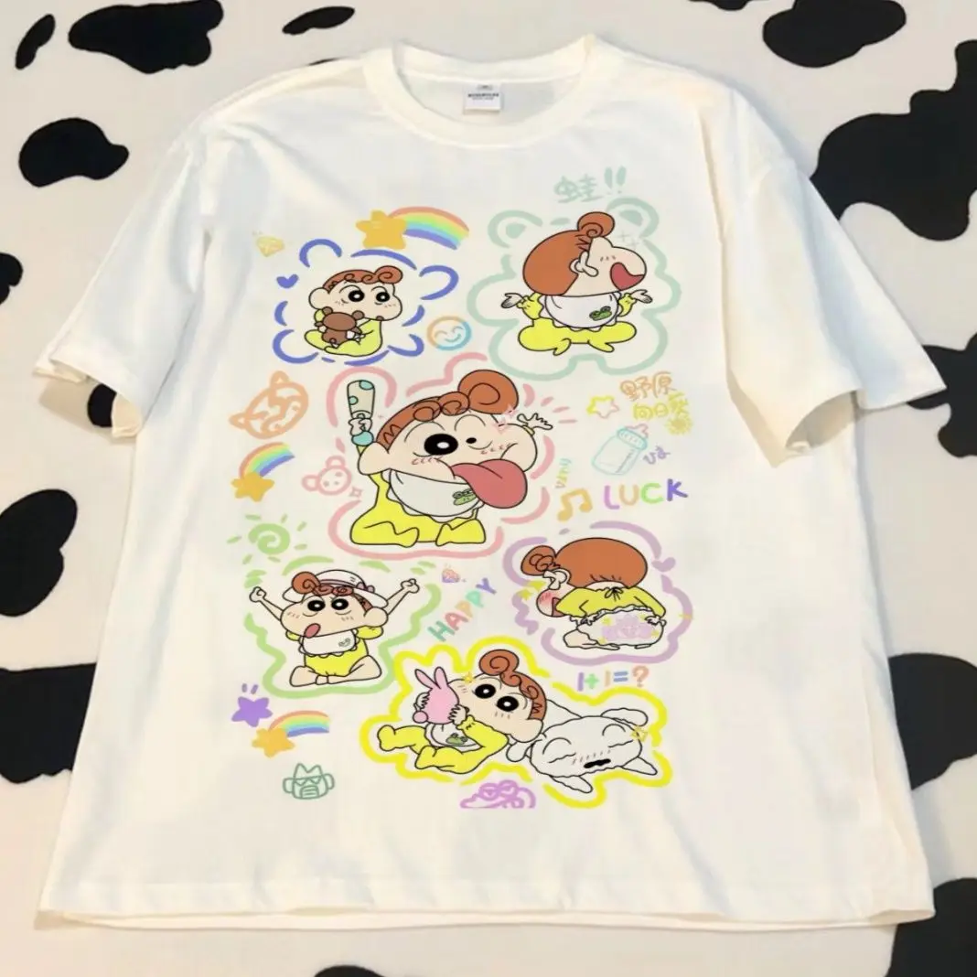 Crayon Shin Chan Cartoon Printed Short Sleeve Crayon Shin Chan T-shirt Little Kui Summer New Loose Japanese Top Birthday Gift