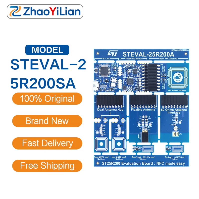 For STEVAL-25R200SA ST25R200 NFC Reader Evaluation Kit 13.56MHz Multi Antenna STM32G0 Contactless RFID Board