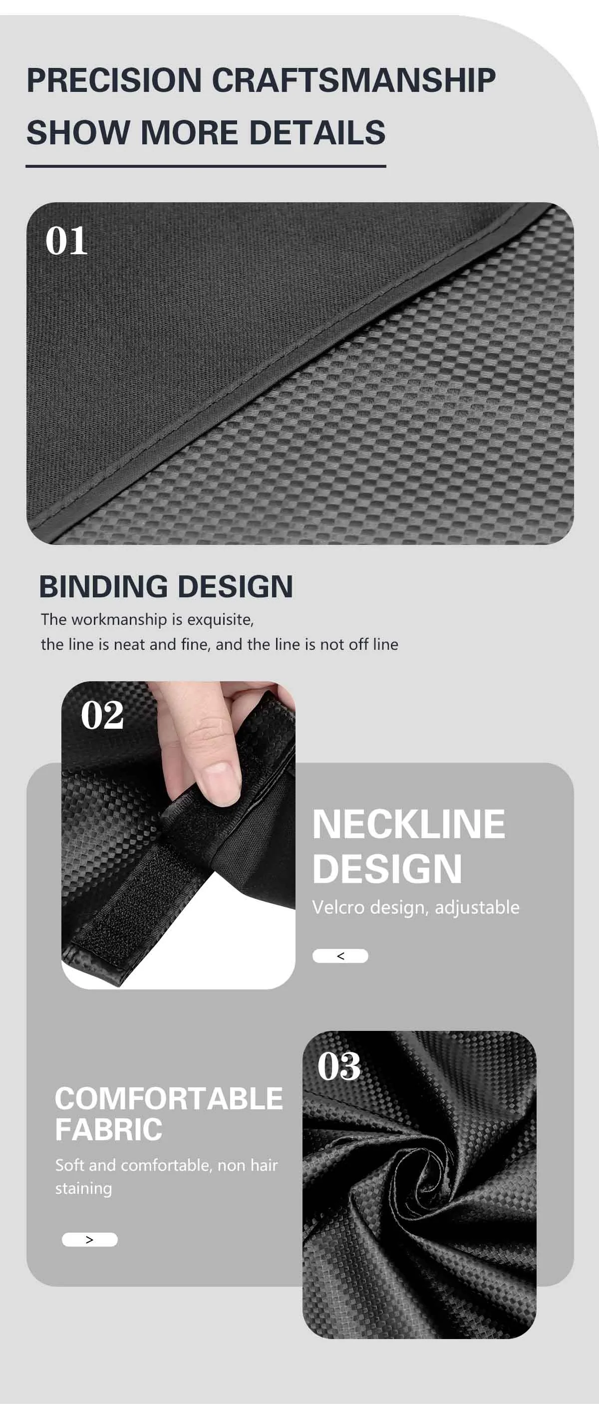 Salon Barber Haar Schneiden Kragen Stylist Schneiden Cape Antistatische Haar Färben Schal Neck Wrap Abdeckung Friseur Friseur Zubehör – Detail 4