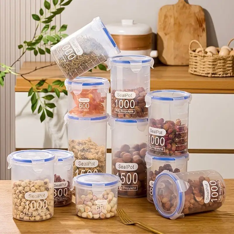 

Sealed Jars With Scale Grain Crisper Kitchen Organizer Sealed Container Clear Large Capacity Moisture-proof Food Sealed Jars