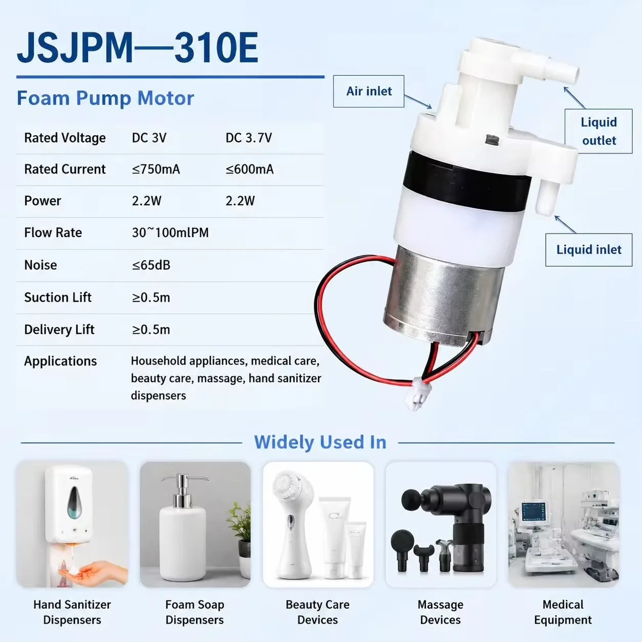 DC 3V 3.7V Micro 310 Motor Foam Pump Soap Pump For Automatic Hand Sanitizer Dispenser Foaming Liquid Pump DIY Hand Washer