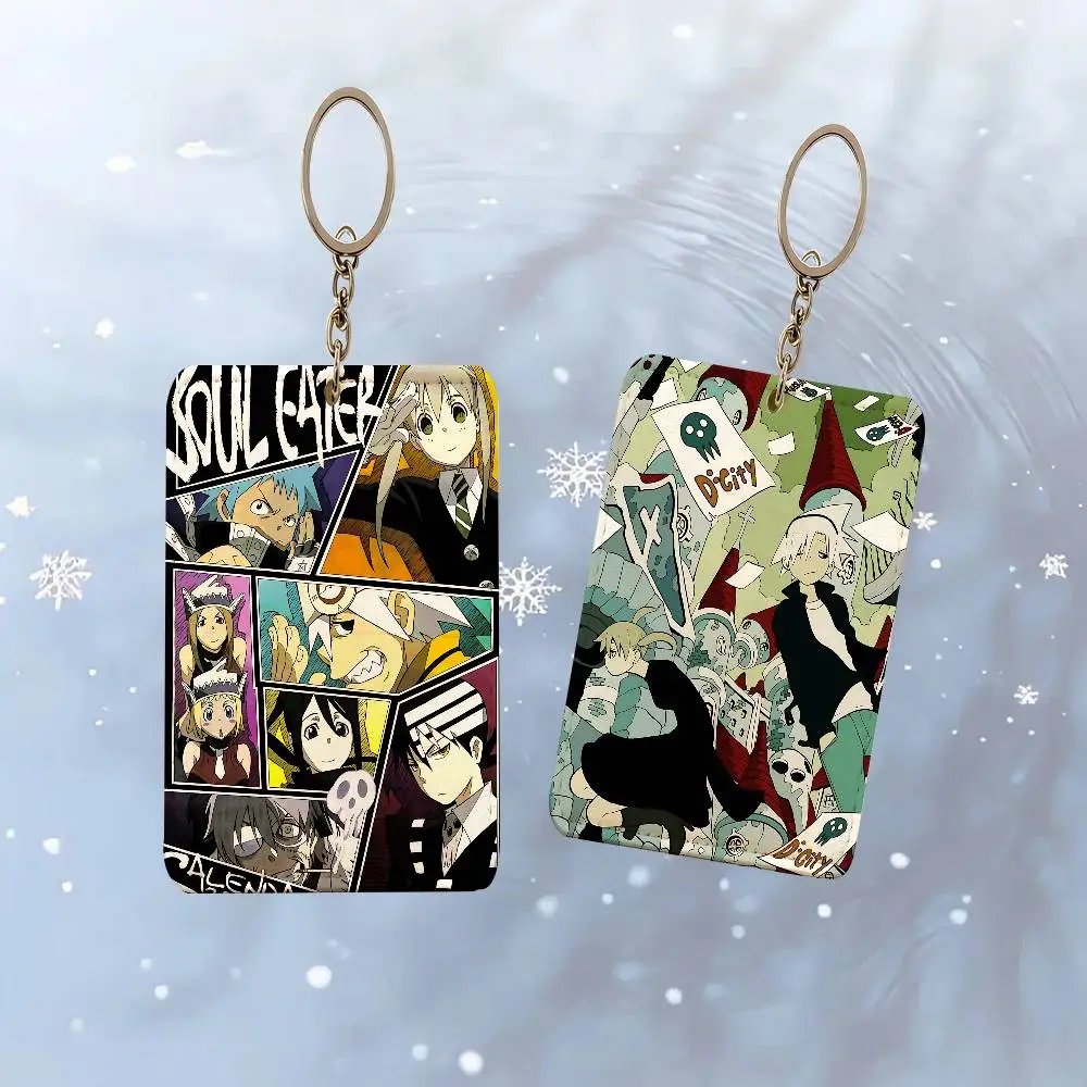 Soul Eater 1 Card Holder, Leather Card Storage Box, Key Chain, Access Tag Holder, ID Card Holder, Key Chain