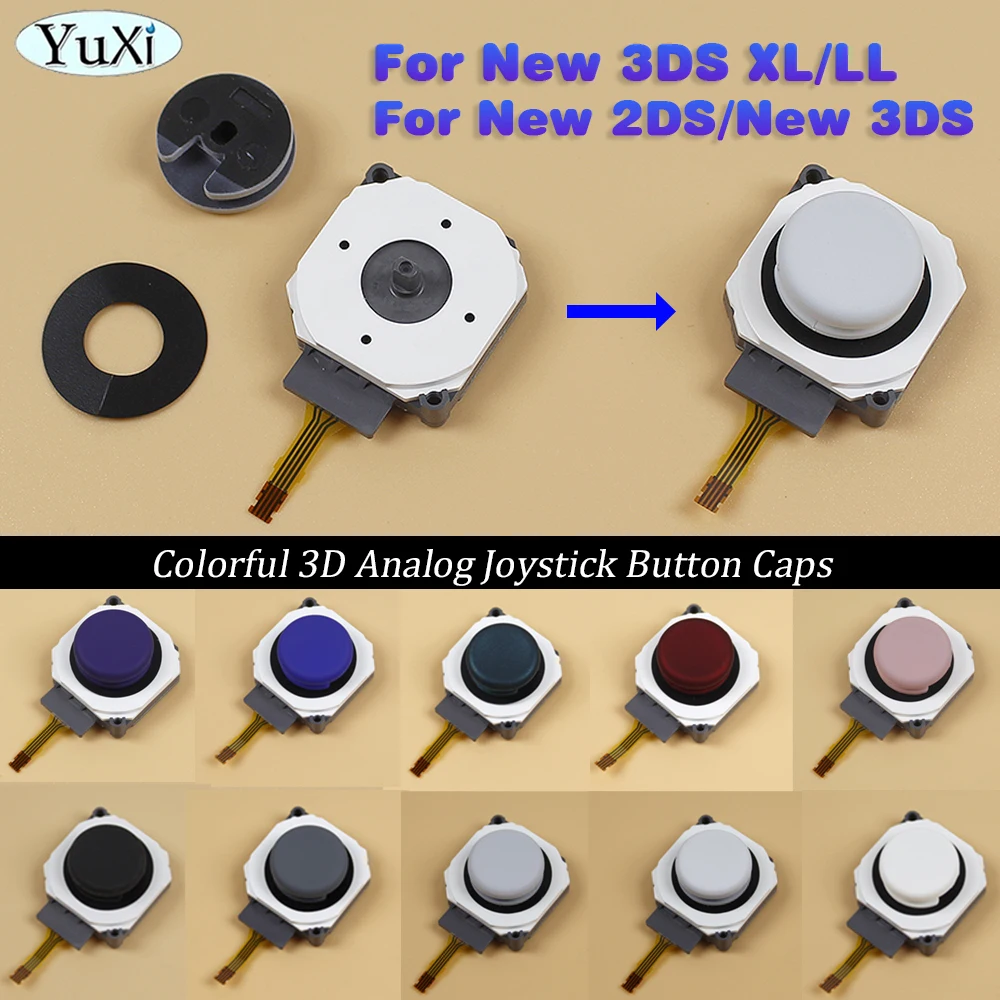 1Set 3D Analog Joystick Button For New 2DS/3DS New 3DS XL/LL Game Control Dust Ring Pad Rocker Thumbstick Button Cap Repair Part