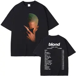 Rapper Frank Fashion Vintage Graphic T-shirts Men Women Ocean Hip Hop Trend T Shirts Blond Oversized T-shirt Man Cotton Tshirt