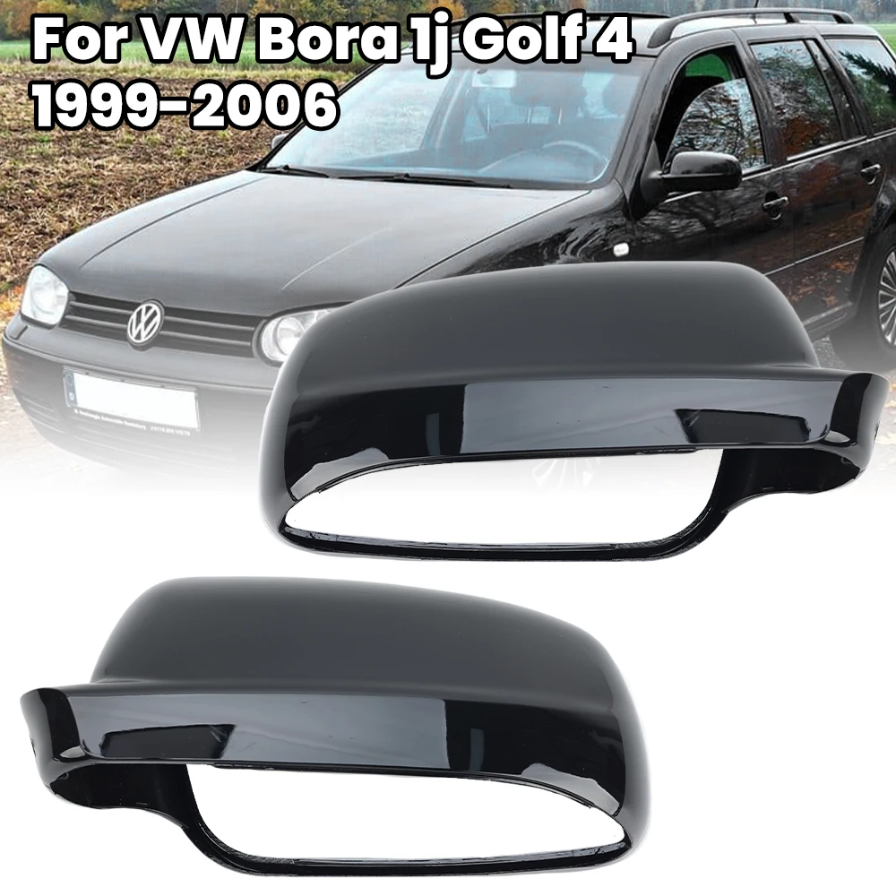 Door Mirror Cover Caps For VW Bora 1j Golf 4  MK4 VW Jetta Passat Ibiza 1999-2006 Black With Buckle Mirror Cap Car Accessories