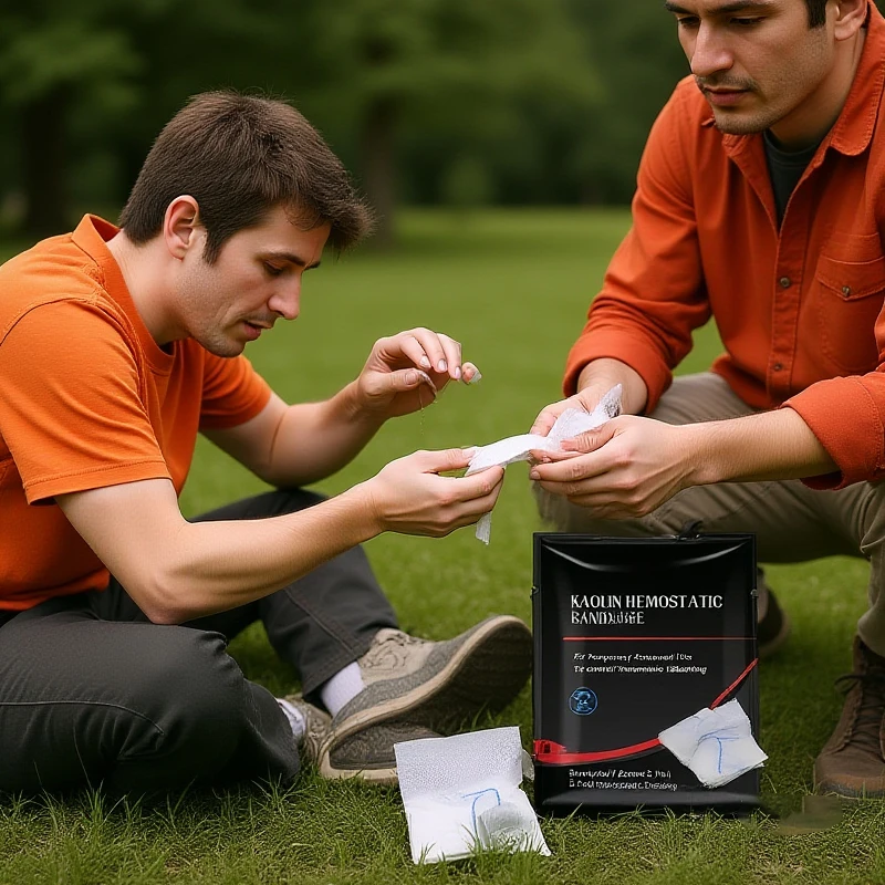 Gasa de caolín hemostática para combate, emergencia, trauma, plegado en Z, Soluble para Ifak, botiquín de primeros auxilios táctico para exteriores, vendaje médico para heridas