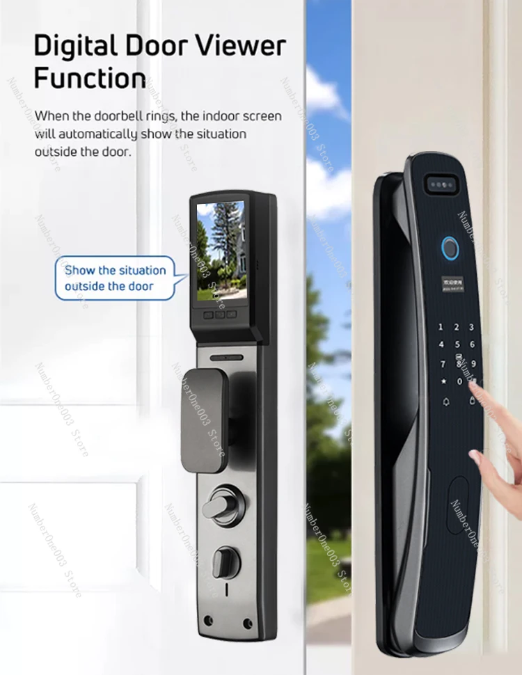 Smart 3D Face Recognition Door Lock, Digital Password Electronic, Fully Automatic, Fingerprint, WiFi with Camera