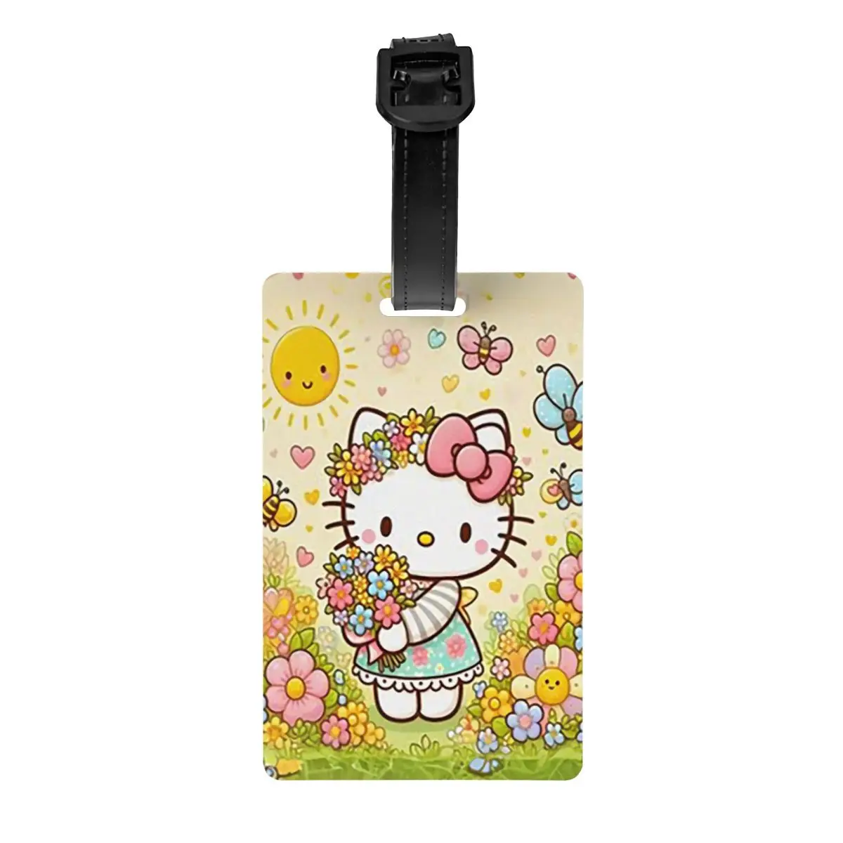

Cute Cartoon Cat Hello Kitty Luggage Tag for Travel Suitcase Privacy Cover ID Label