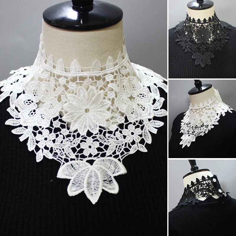 

Detachable Collars Collarband Neckline Applique Neckband Collars Fake Collar DIY Lace Embroidery Applique Sewing Fabric Decor