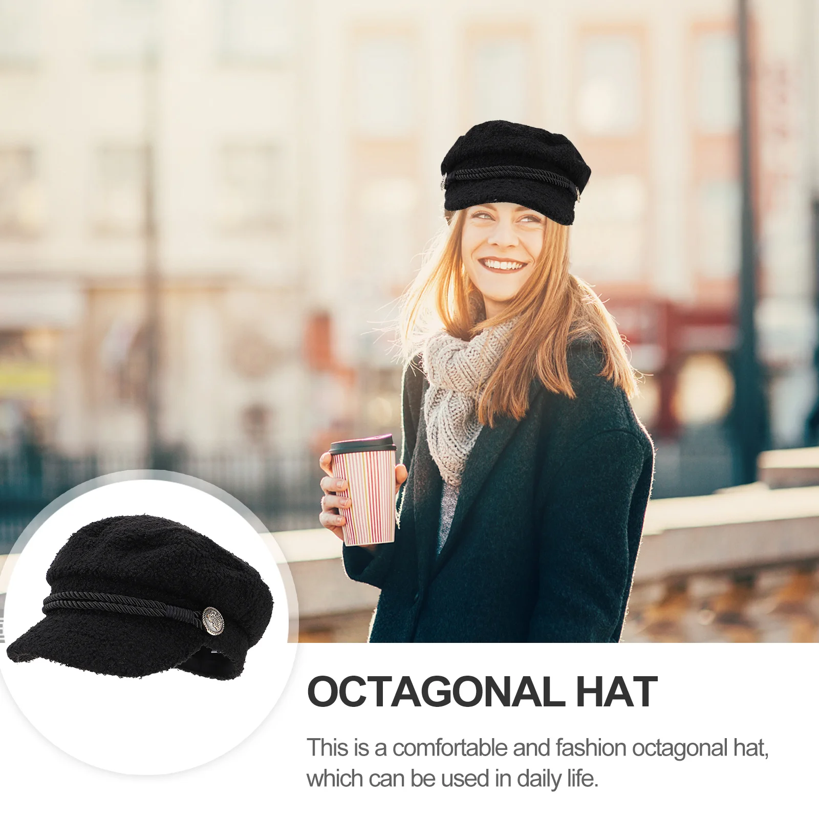 1 قطعة صوف امبسوول الناعم قبعة مثمنة قبعة الشتاء الدافئة للنساء التصميم الإبداعي مريحة تناسب كل مباراة أنيقة الإكسسوار اليومي