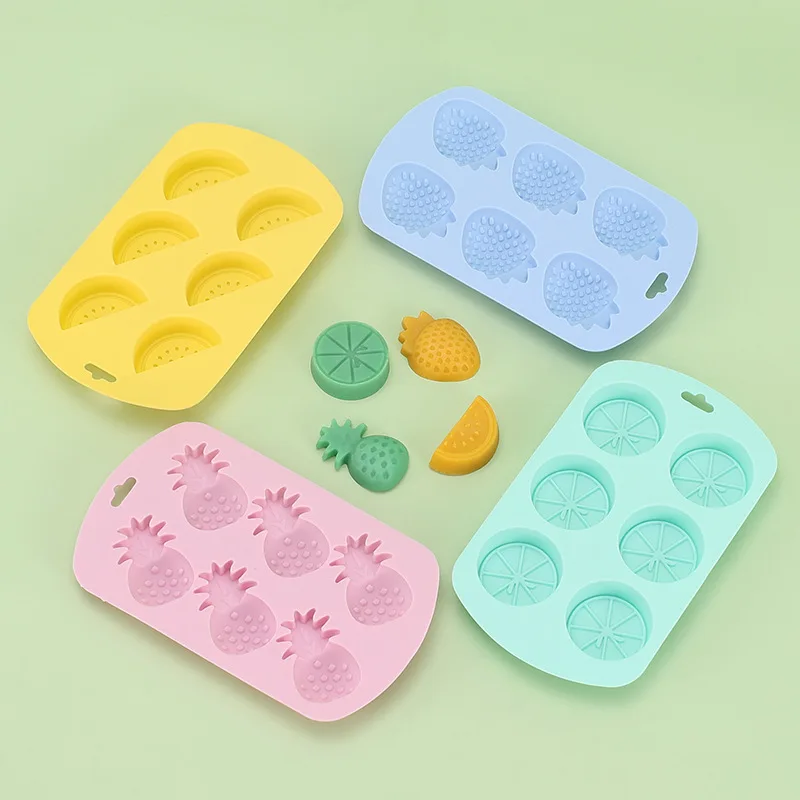 Fruit Strawberry Silicone Baking Mold Watermelon Pineapple Chocolate Candy Ice Mould Orange Cake Decor Soap Candle Making Set