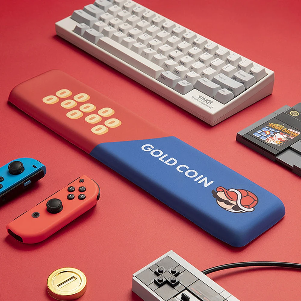 Keyboard Wrist Rest Pad Mousepad Gold Coin Red Blue Anime Memory Foam Anti-Slip Silicon Hand Support Mechanical Keyboard Game