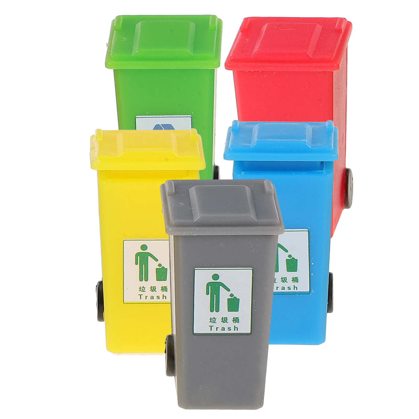 5 Pcs Cover Mini Trash Can Child Small Wastebasket Abs Stroller Toys Sand Table Material