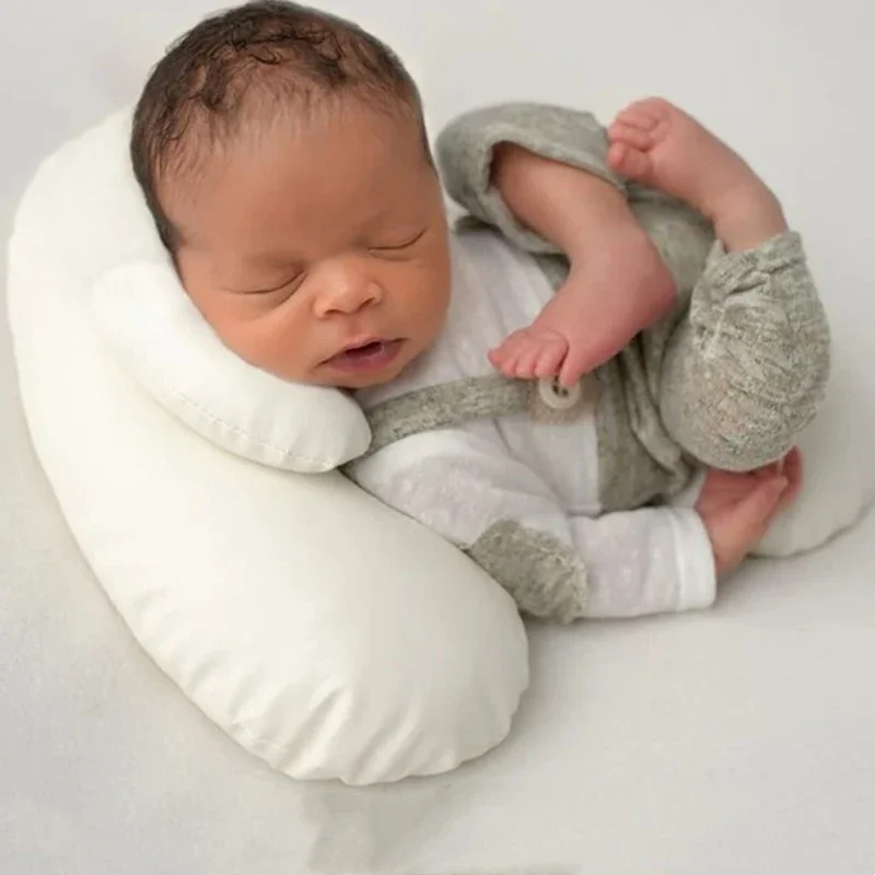 5pcs/set Newborn Photography Prop Posing Beans Pillow Bag Baby Pillow Crescent Shaped Pillows Positioner Cushion Basket Filler