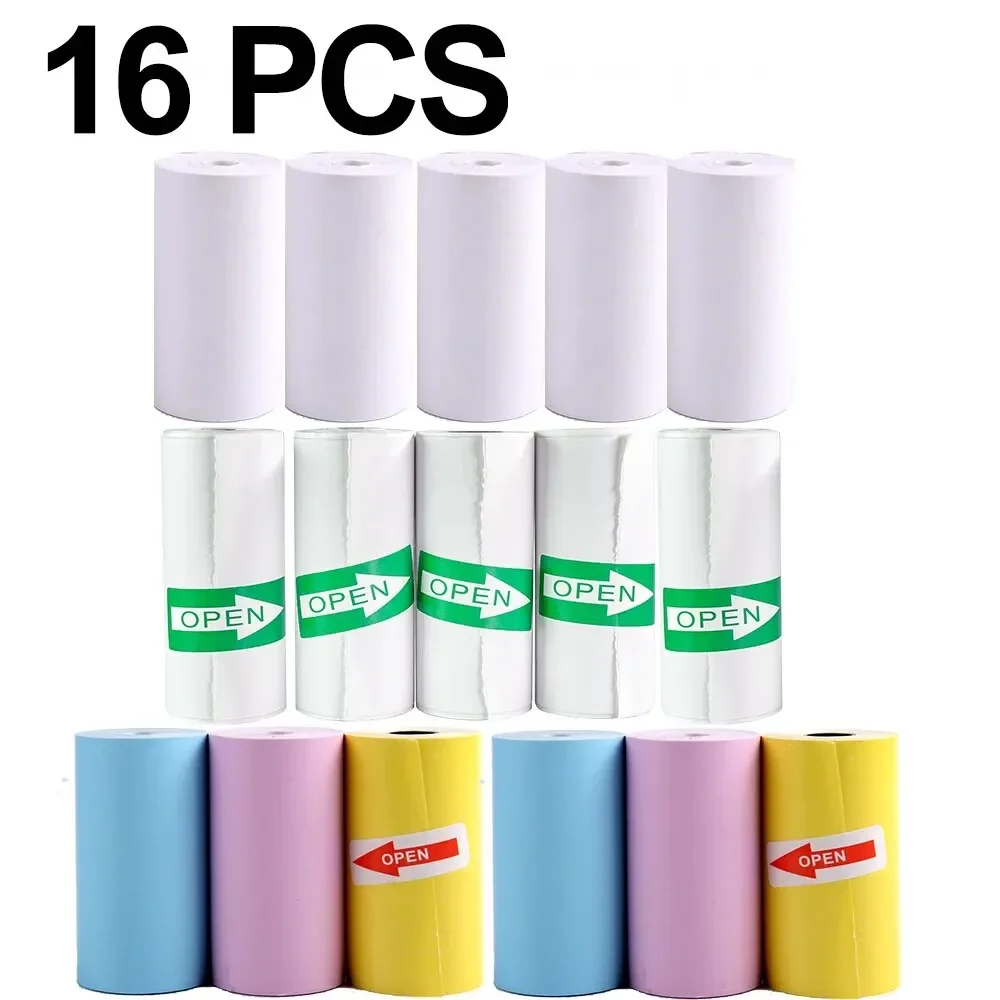 16 rollos de papel térmico, rollo de etiquetas de impresión de 57x25 Mm para impresora fotográfica POS móvil, caja registradora, papel rodante, papelería de oficina