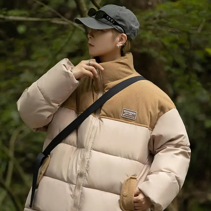 

Мужская зимняя утепленная куртка с воротником-стойкой, хлопковая, повседневная, свободного кроя, молодежная, для отдыха, зимняя верхняя одежда