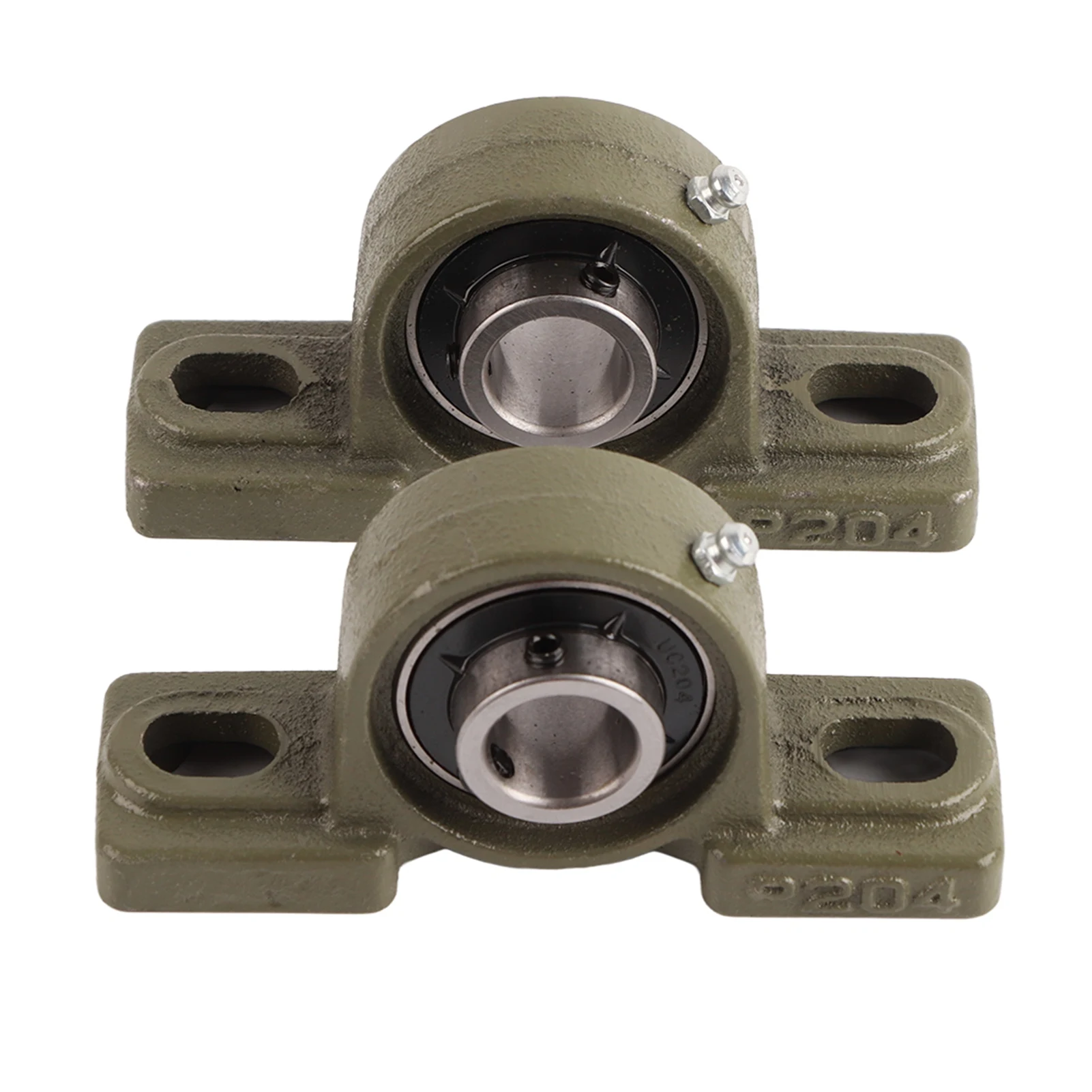 2Pcs UCP204 20mm Bore Two-Bolt Ball Mounted Bearing Pillow Block Housing Self-Alignment Bearing Shaft Support Spherical Roller