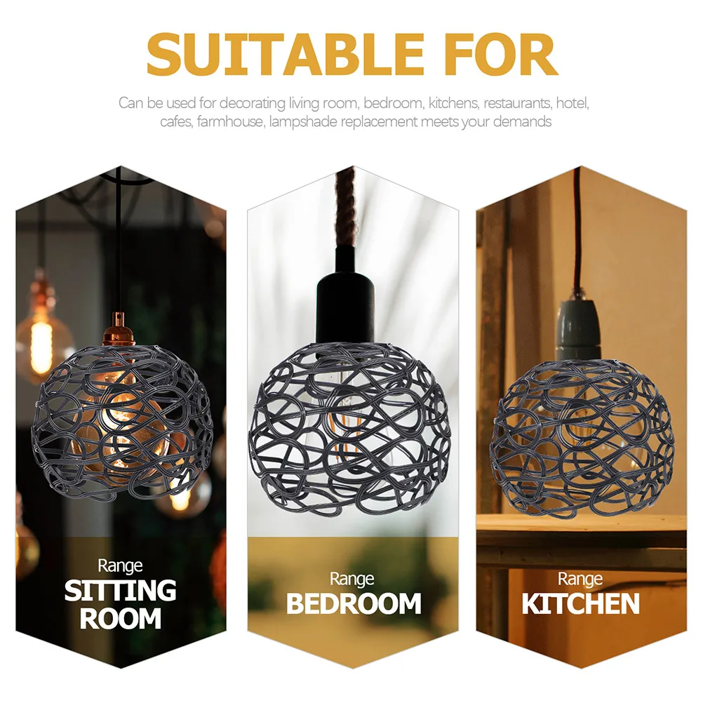 

2 Pcs Metal Lampshade Wrought Iron Pendant Light Shade Replacement Ch Lamp Shades Pendant Shade For Home Decor