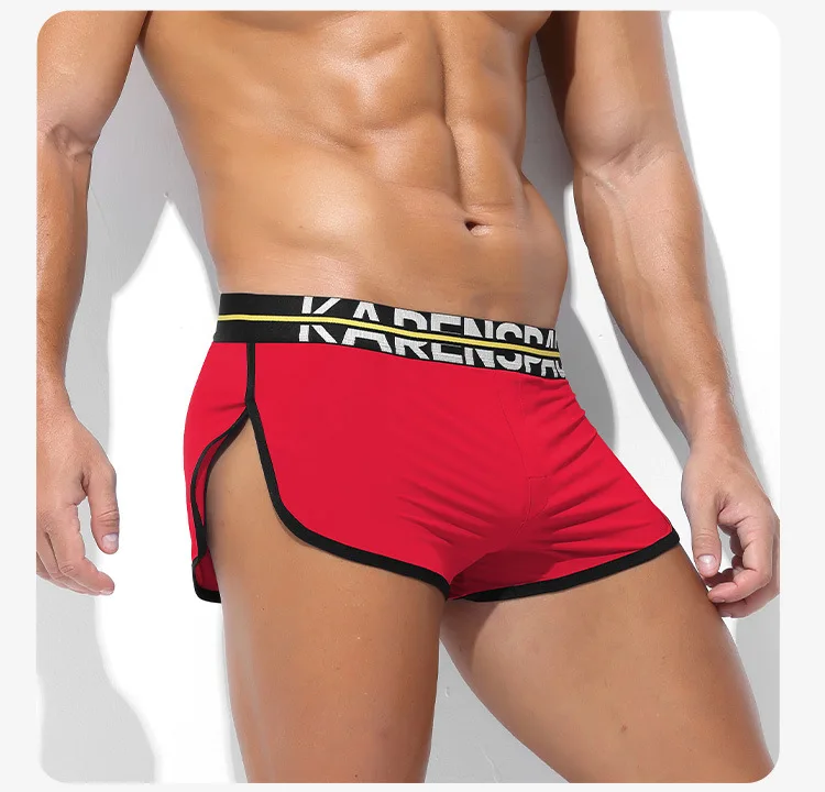 Loose Men's Casual Shorts Youth Ice Silk Elastic Quick Drying Cool Feel Aro Pants Breathable Home Sleep Pajamas Male Boxer Trunk