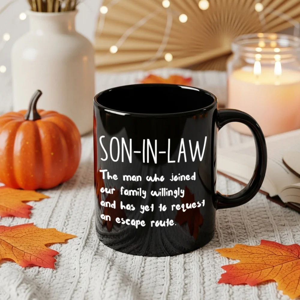 Son in Law Gift Coffee Mug Heartwarming Quote Rim Birthday Christmas Family Reunion