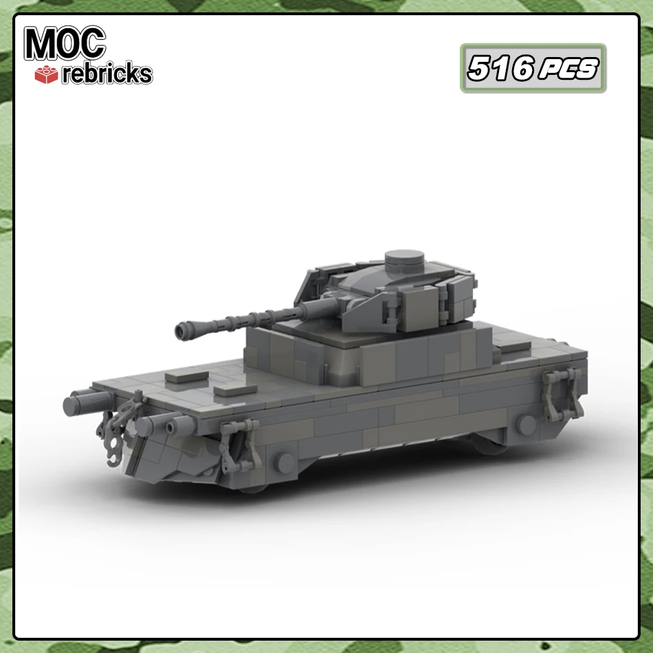 

WW 2 German Medium Tank Panzer IV MOC Building Blocks Fully Tracked Armoured Fighting Vehicle Model Bricks Kid's Toys Collection
