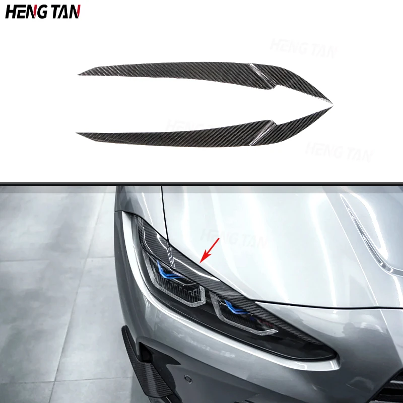 

Dry Carbon Fiber For BMW G80 M3 G82 G83 M4 G22 G23 Car Eyelid Front Headlight Eyebrow Cover Eye Lid Trim Body kit