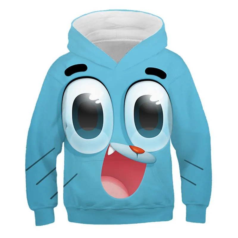 2024 New Hot Selling The Amazing World of Gumball Childrens Comedy Comics Peripheral Hooded Sweatshirt Autumn Popular Hoodie Y2K