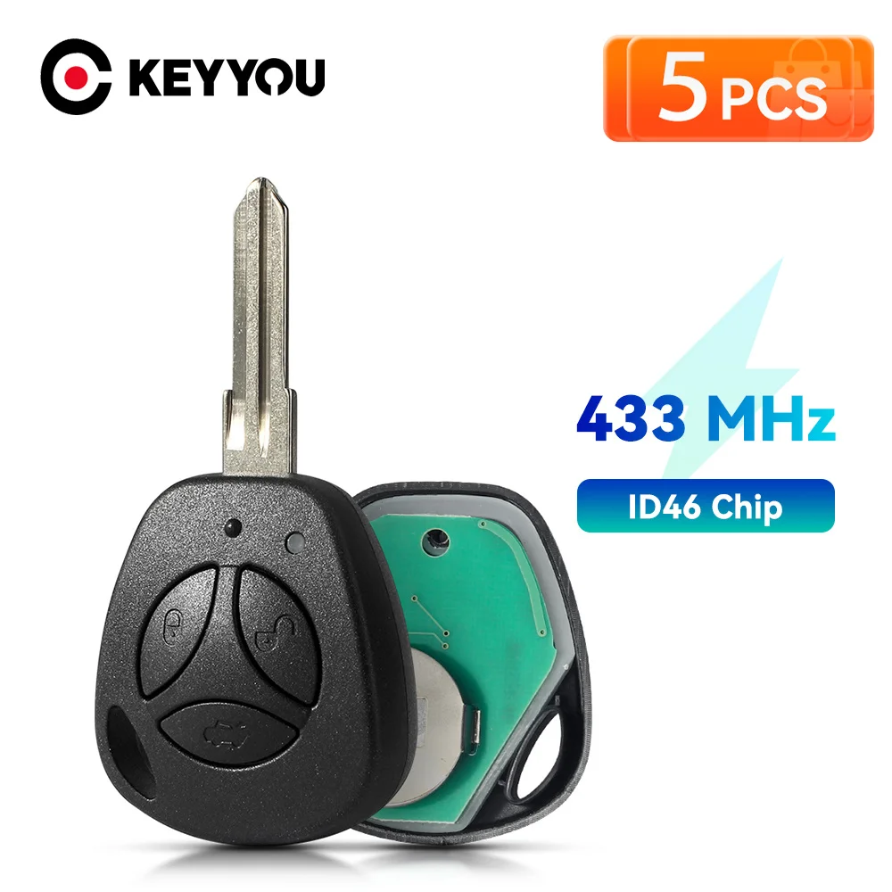 KEYYOU 5Pcs With Battery 3BNT For Lada Granta Priora Vesta X-Ray XRay Sedan Sport Kalina Car Smart Remote Key 433MHz ID46 Chip